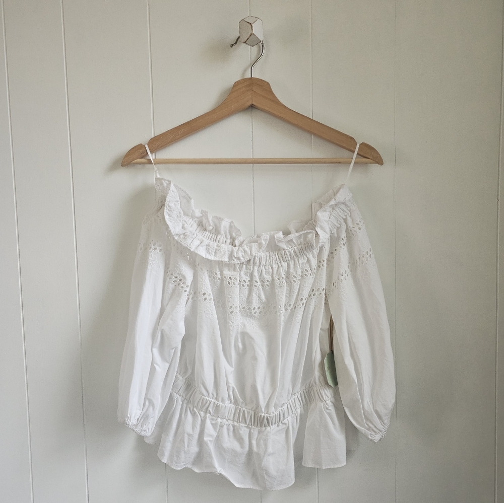 ☆ RYEGRASS Over-the-shoulder Peasant Blouse